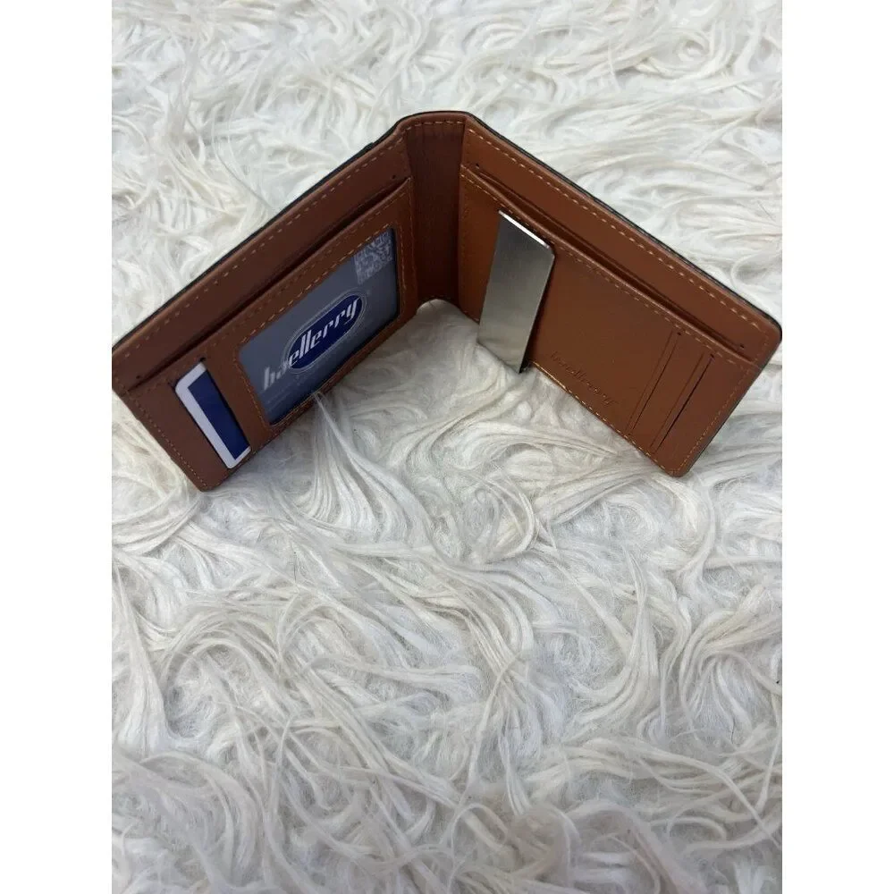 Baellerry Mens Slim Leather Wallet Money Clip AUSTIN RFID Blocking Bifold NWT